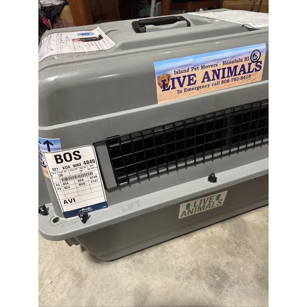 Flight-Approved Sky Kennel For 25-30lb Pets + Sipper Water Bottle + Food Tray